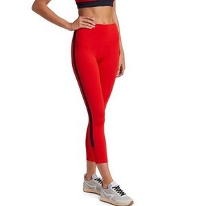 Splits59 Red Leggings with Black Stripe